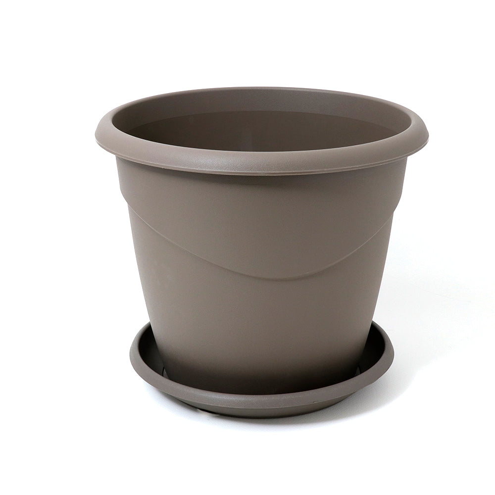 EDA Pot with Saucer 30 cm- Taupe Pack Of 6 - Billjumla.com