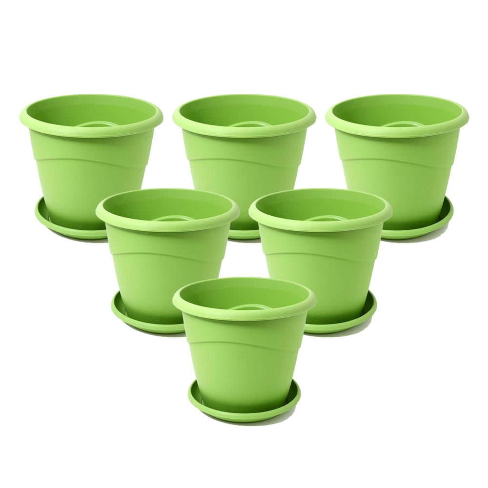 EDA Pot with Saucer 30 cm- Green Pack Of 6
