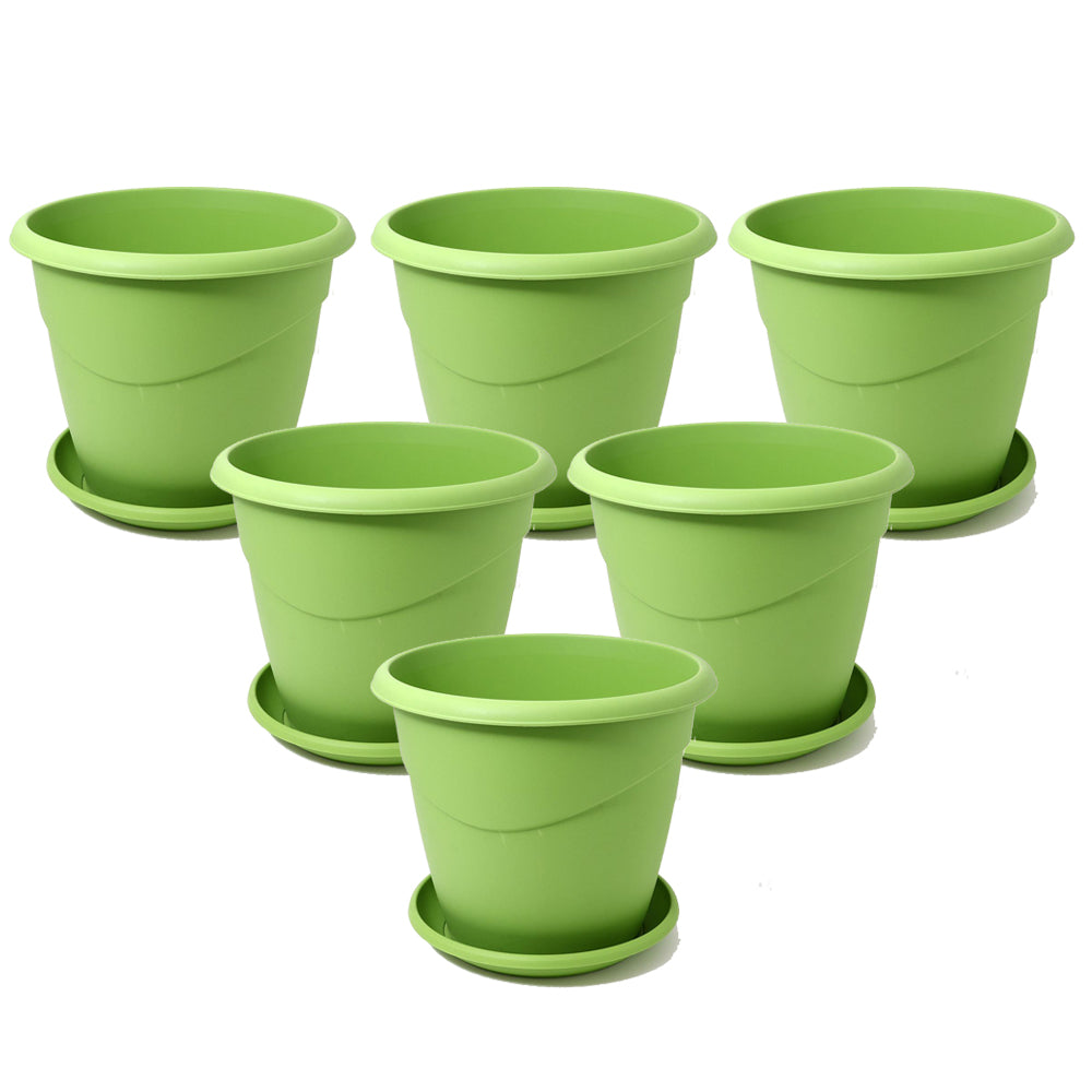 إيدا وعاء مع صحن 35 سم - اخضر مجموعة من 6 قطع