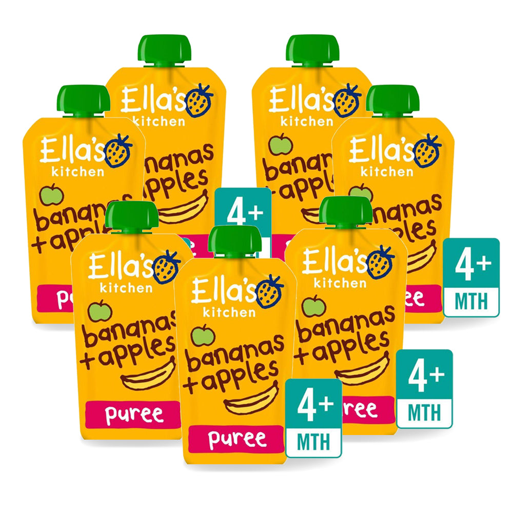 الاس كيتشين عضوي تفاح وموز 120غ عادي مجموعة 7 قطع