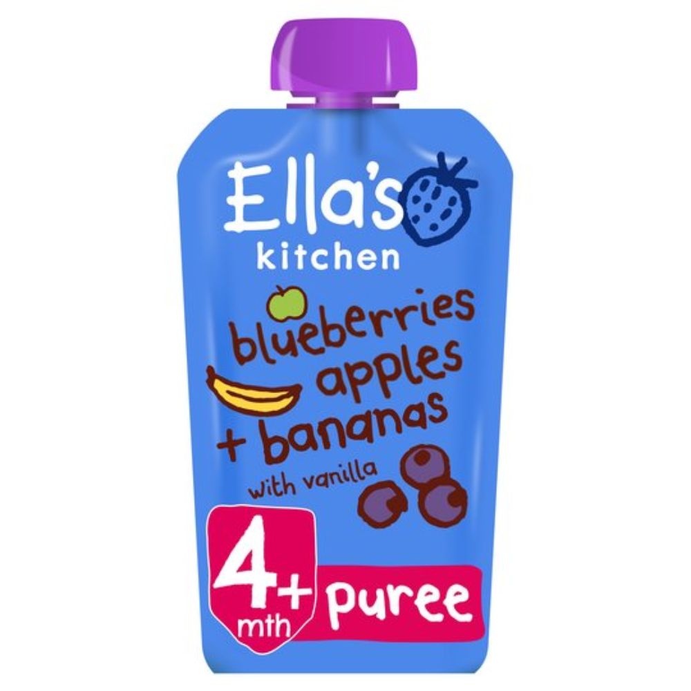 Ellas Kitchen Organic Blueberries Apples Banana + Vanilla 120g Regular - (Pack Of 7 Pieces) - Billjumla.com