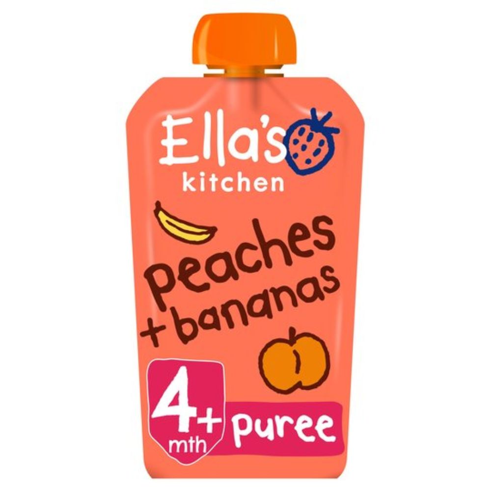 Ellas Kitchen Organic Peaches + Bananas 120g Regular - (Pack Of 7 Pieces) - Billjumla.com