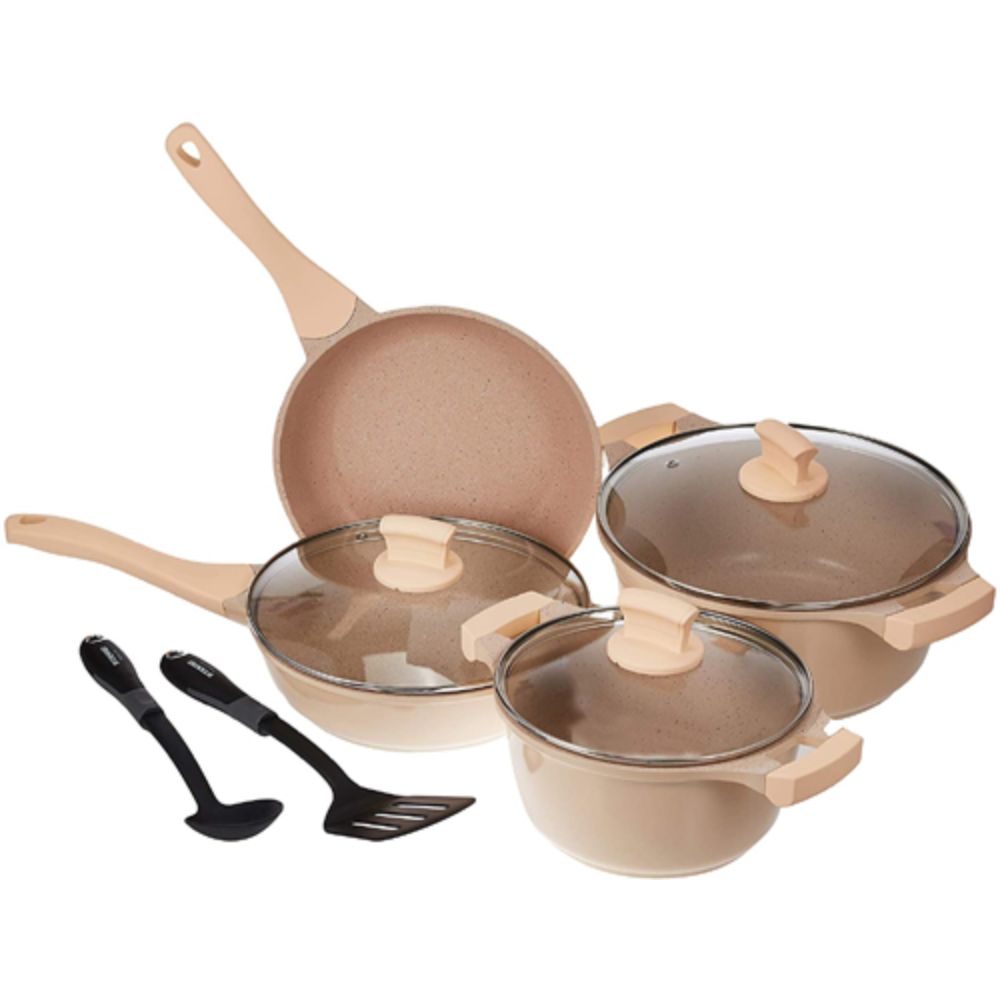 Winsor 9 قطع مجموعة طبخ غير لاصقة- بيج