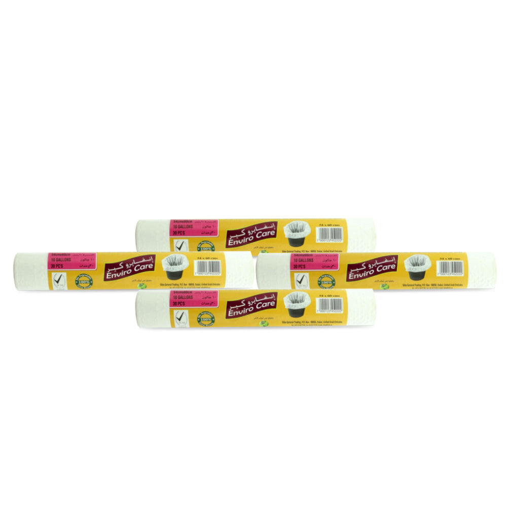 Enviro Care حقيبة القمامة البيضاء الحجم 54 × 60 سم - (حزمة 4)