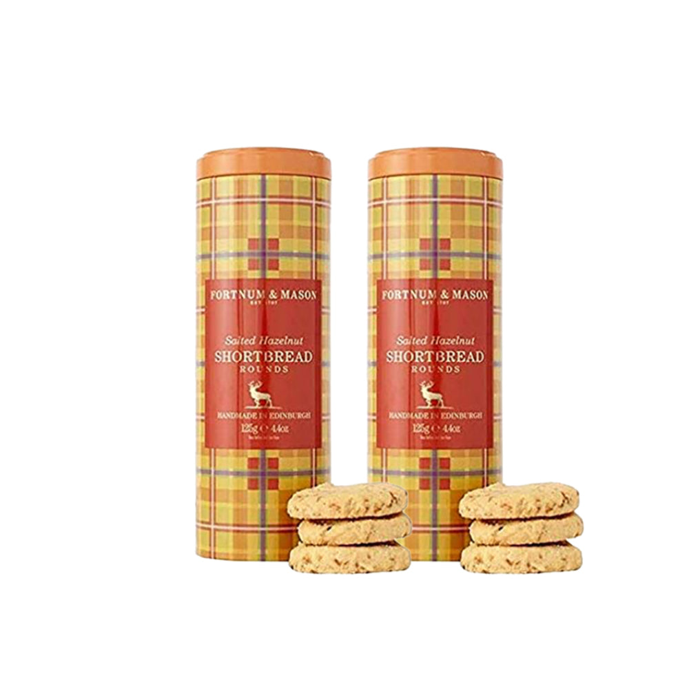 Fortnum & Mason Salted Hazelnut Shortbread Rounds 125g (Pack of 2)