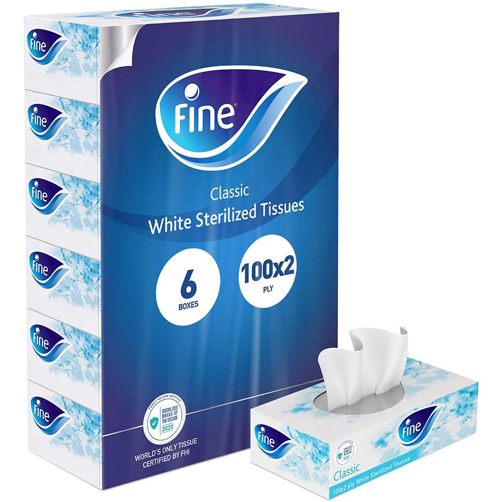 Fine Face Tissue Classic 100 X 2Ply -(6 Boxes X Pack of 6 - Total 36 Boxes) - Billjumla.com