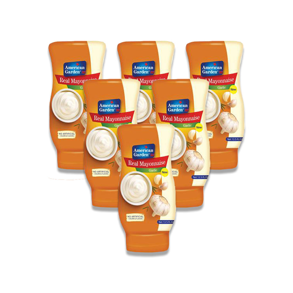American Garden Squeeze Mayonnaise Garlic 400ml (Pack of 6)