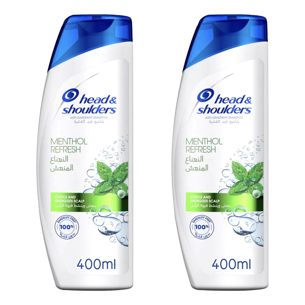 Head & Shoulders Menthol Refresh Anti-Dandruff Shampoo 400ml (Pack of 2)