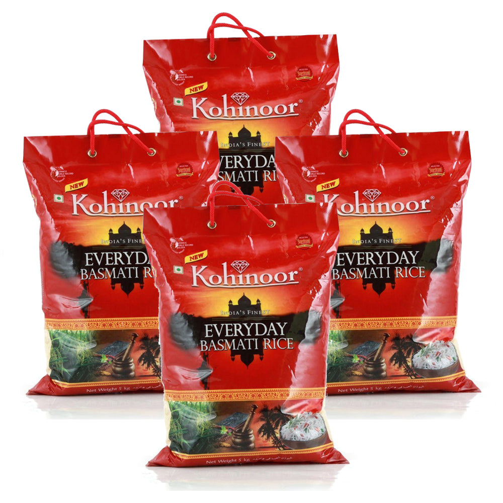 كوهينور أرز بسمتي يومي 5 كجم - (عبوة من 4 قطع)