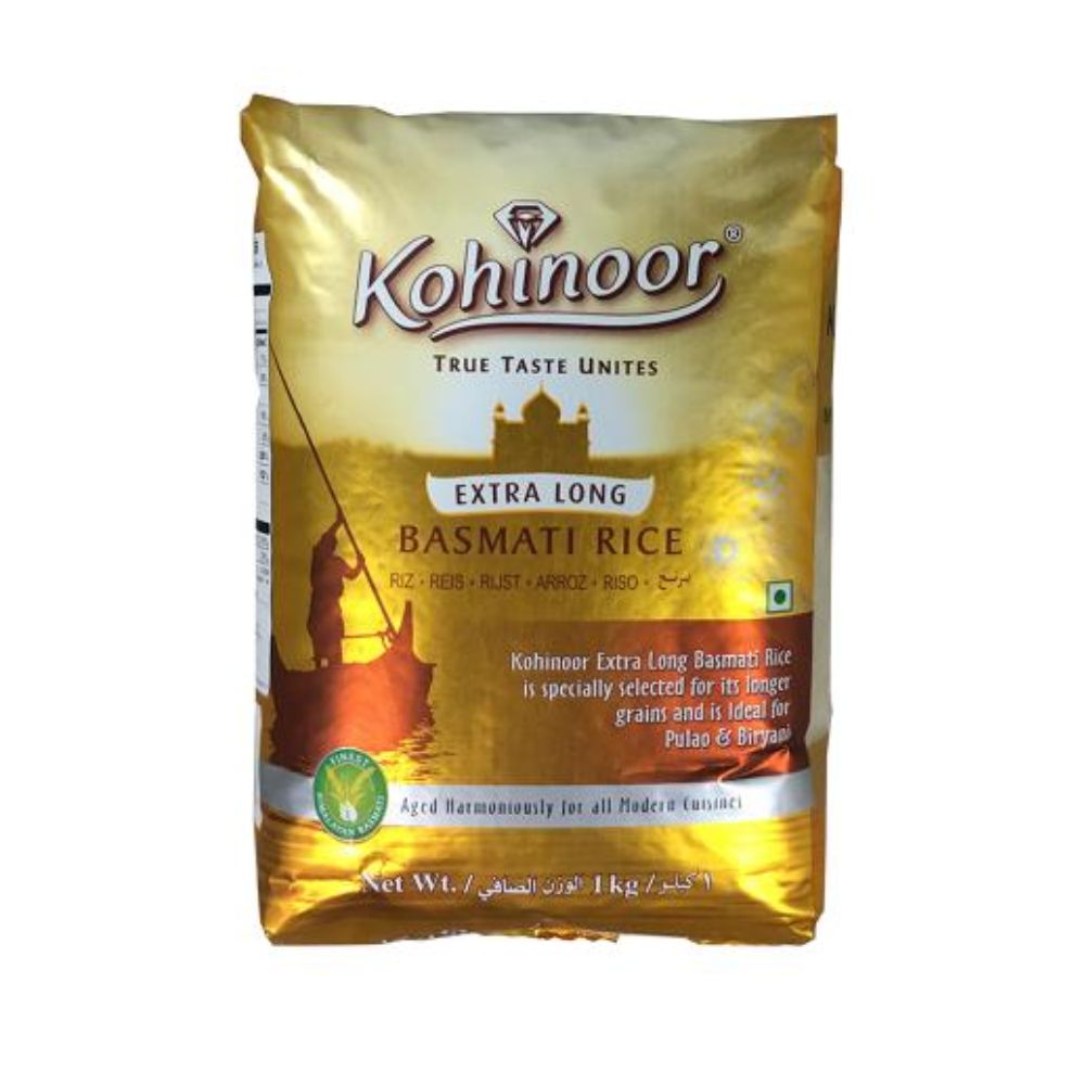 Kohinoor Extra Long Basmati Rice 1 kg - (Pack Of 12) - Billjumla.com