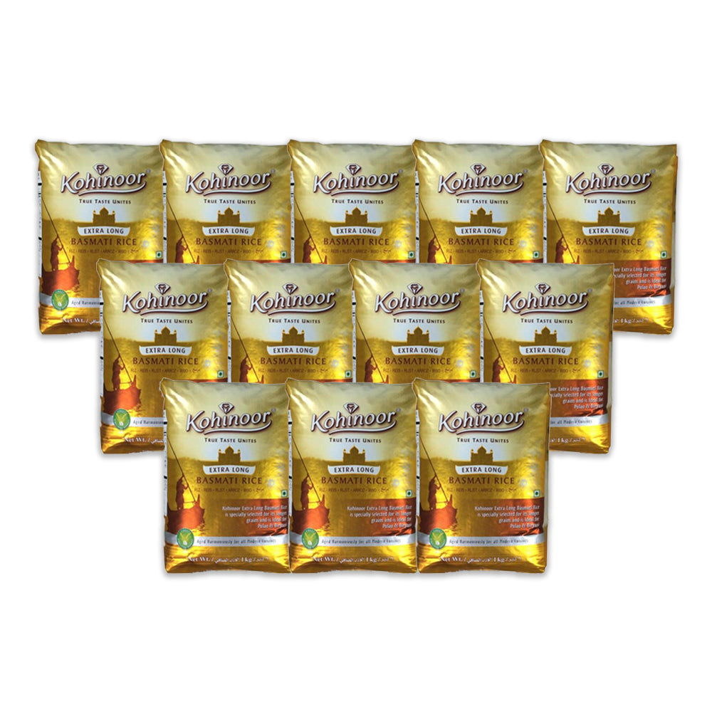 Kohinoor Extra Long Basmati Rice 1 kg - (Pack Of 12)