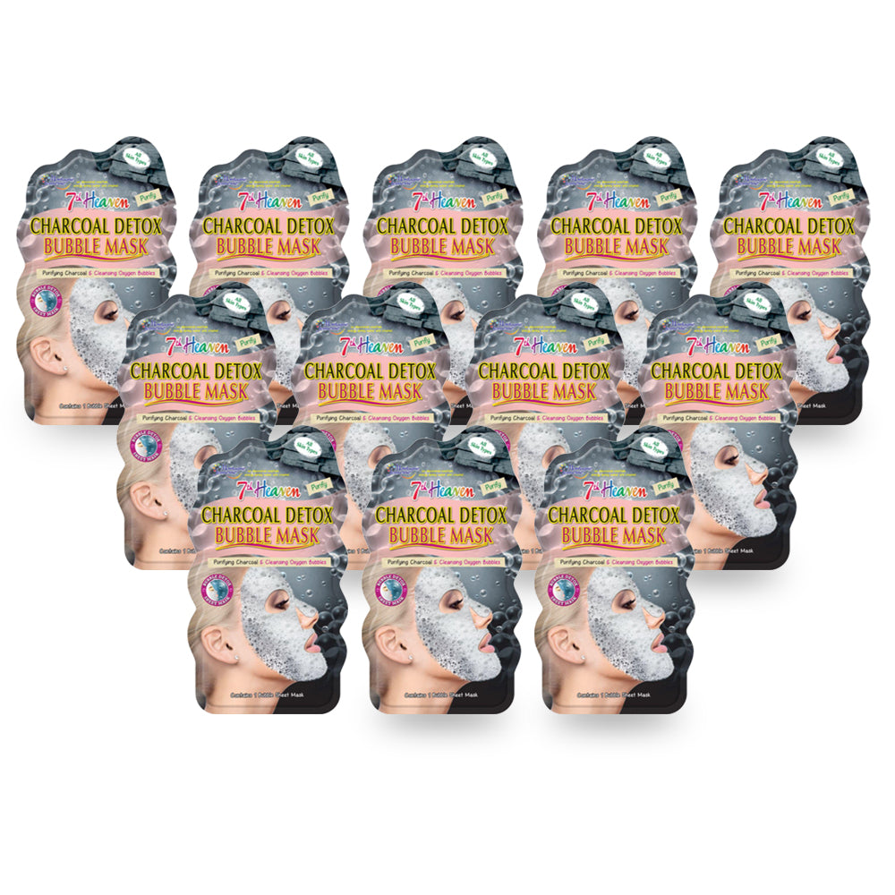 Montagne Jeunesse Charcoal Detox Bubble Sheet Mask - (Pack of 12)