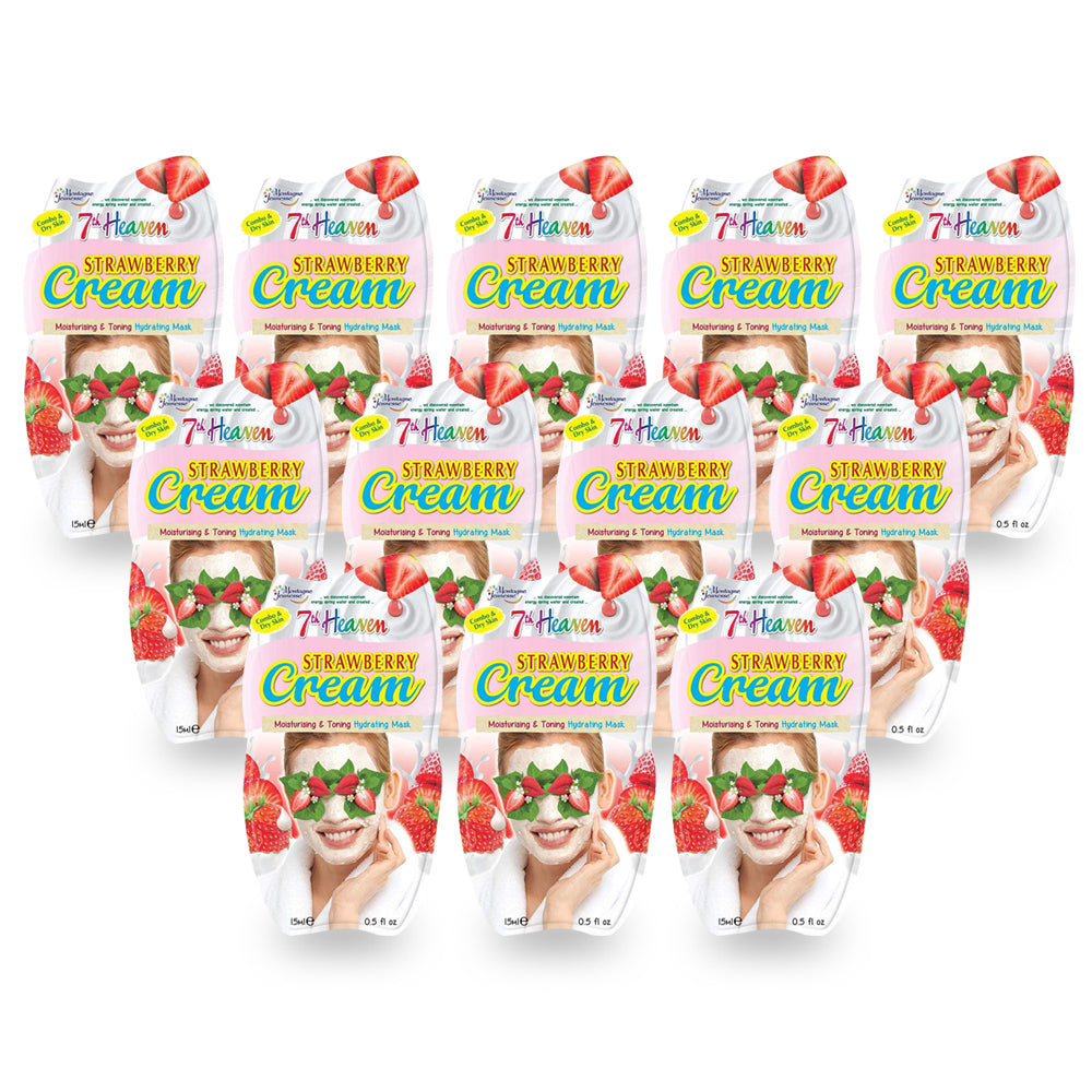 Montagne Jeunesse 7th Heaven Strawberry Cream Hydration Mask 15ml - Pack Of 12 Pieces
