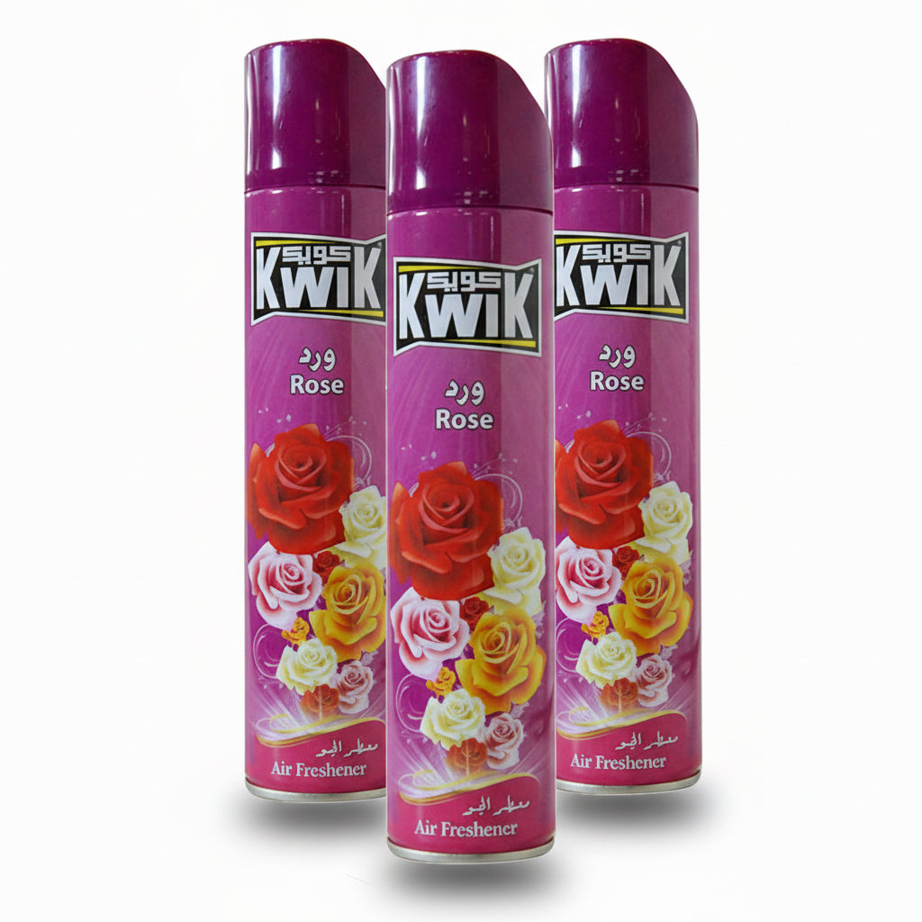 كويك معطر الجو بالورد 300 مل عبوة من 6 قطع