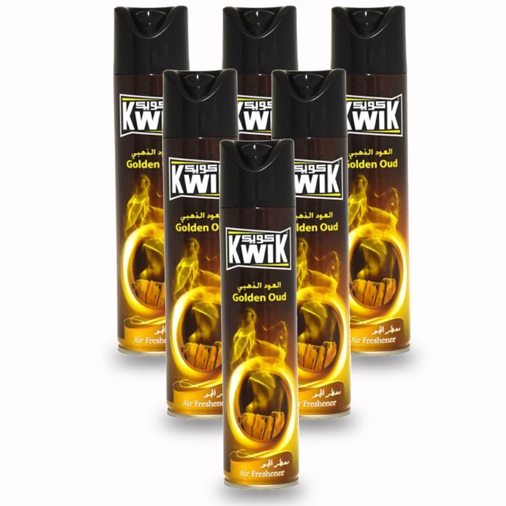 Kwik Golden Oud Air Freshener 300ml (Pack of 6)