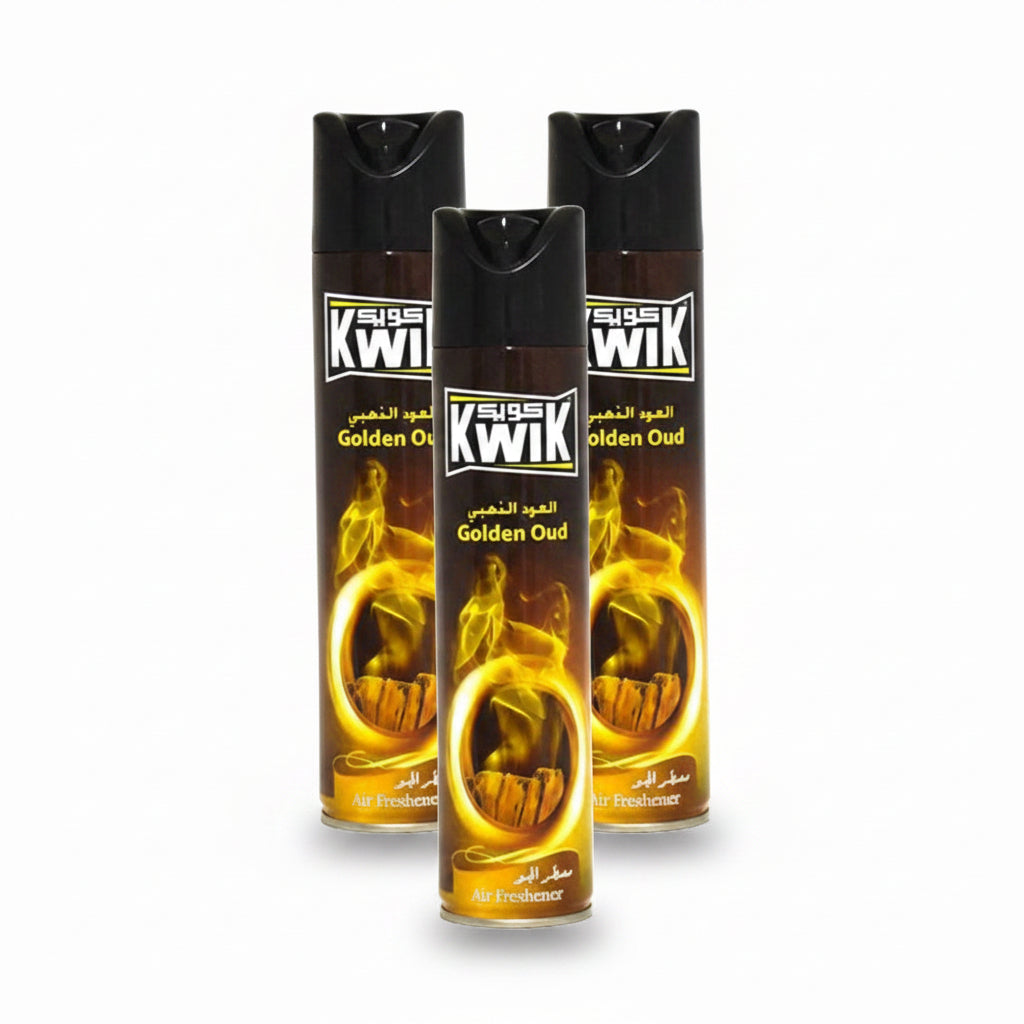 Kwik Golden Oud Air Freshener 300ml (Pack of 3)