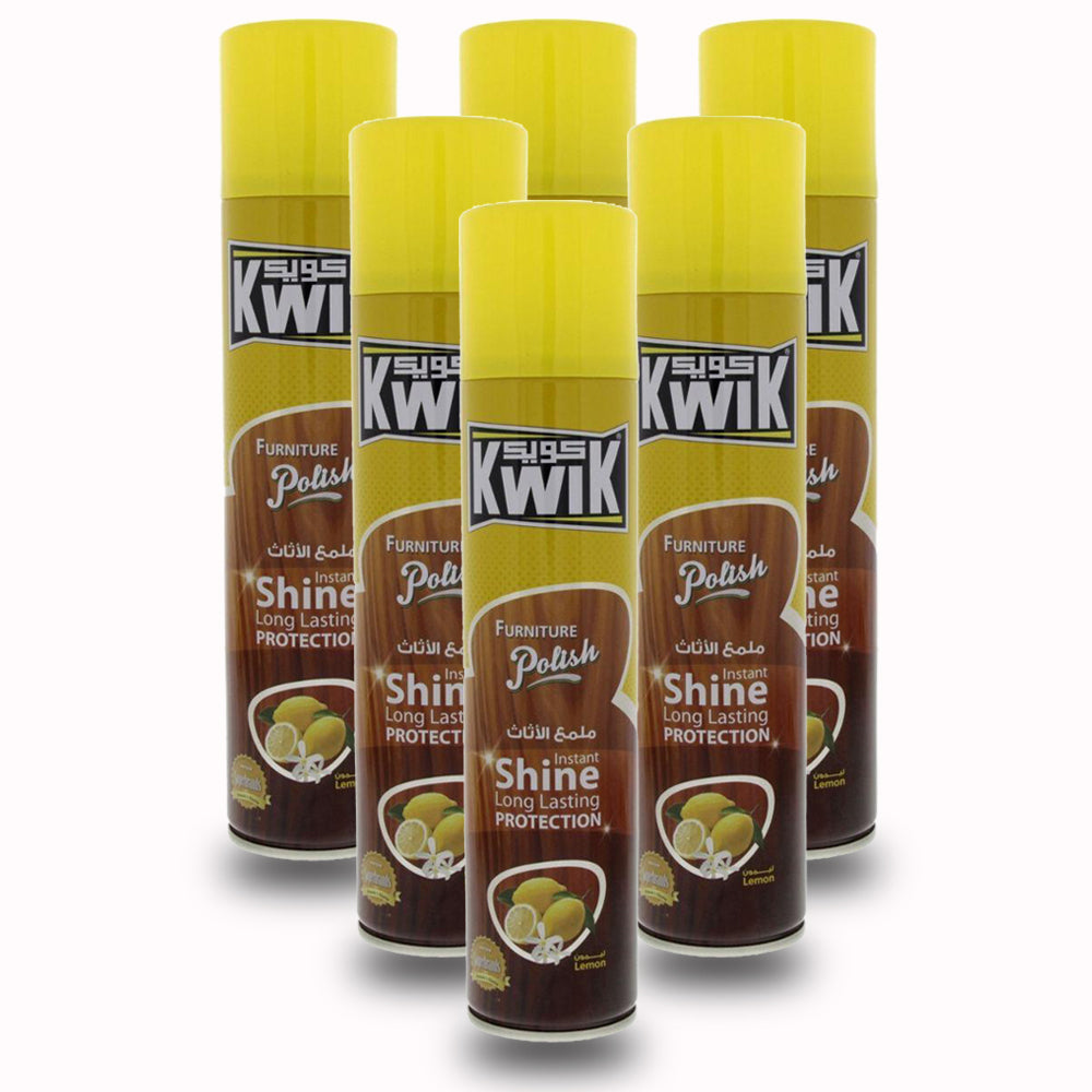 ملمع أثاث كويك ليمون 300 مل - (عبوة من 6 قطع)