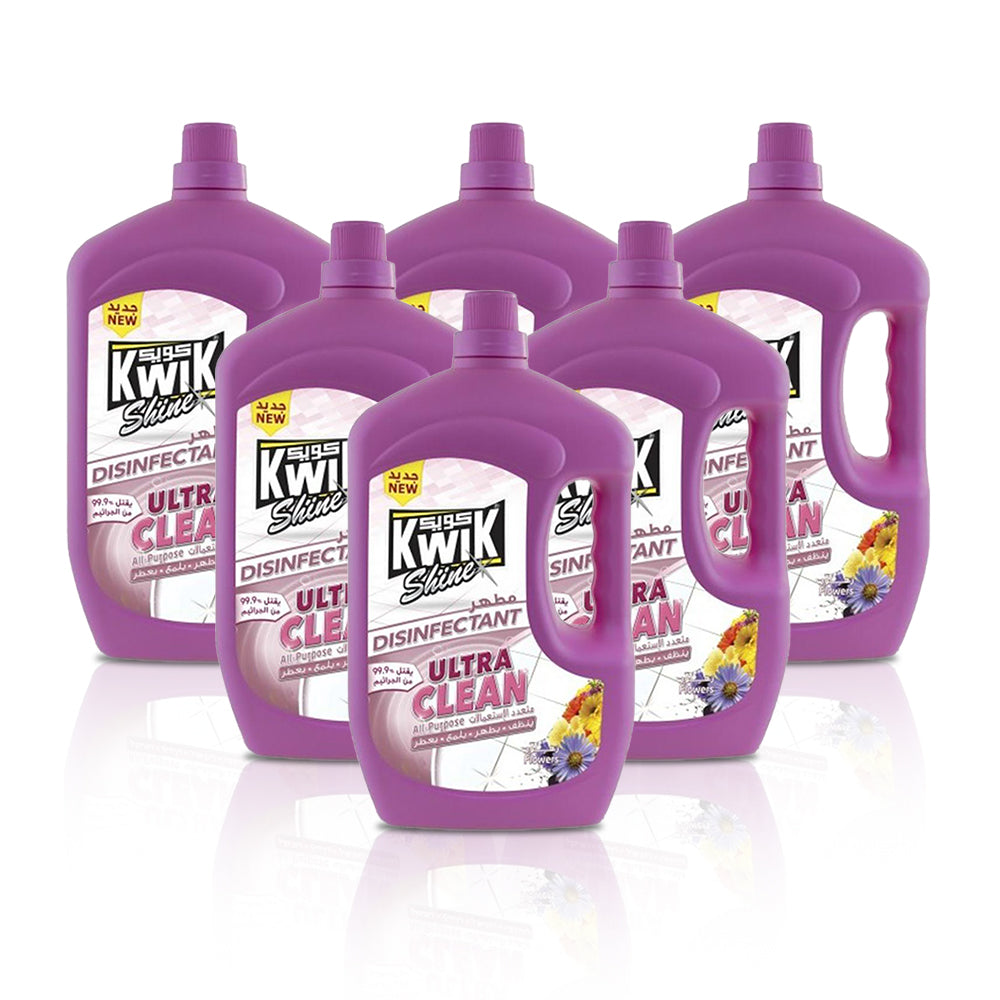 مطهر كويك الترا كلين برائحة الورد 1.5 لتر (مجموعة من 6 عبوات)