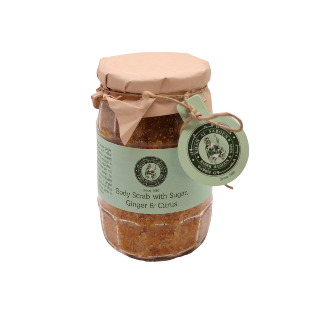 خان الصابون مقشر الجسم بالزنجبيل وملح البحر والليمون 350 جرام