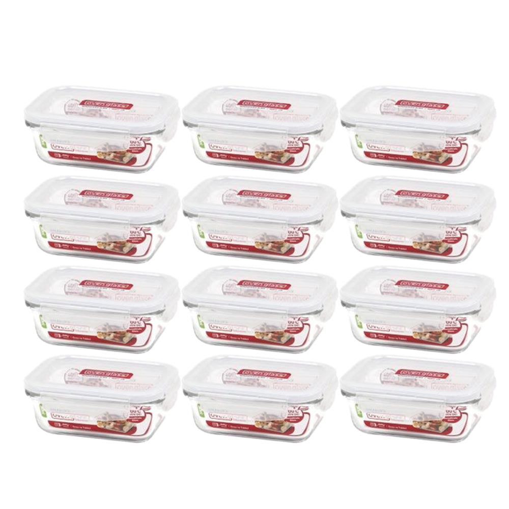 Lock N Lock Boroseal Glass Rectangular Container - 380ml (Pack of 12 pieces) - Billjumla.com