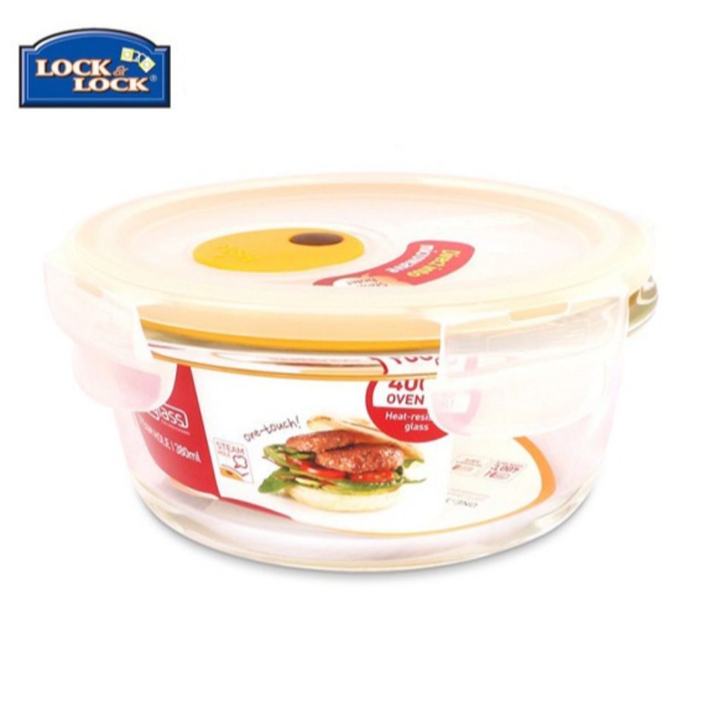 Lock N Lock Oven Glass Euro Steam Hole Round-380ml -6 Pieces