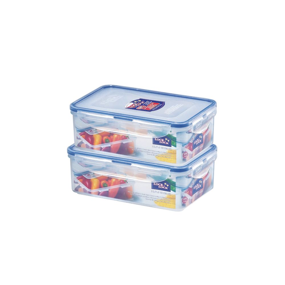 وعاء الطعام البلاستيكي -مجموعة من قطعتين (800 مل +1 لتر) مجموعة من 3 اطقم