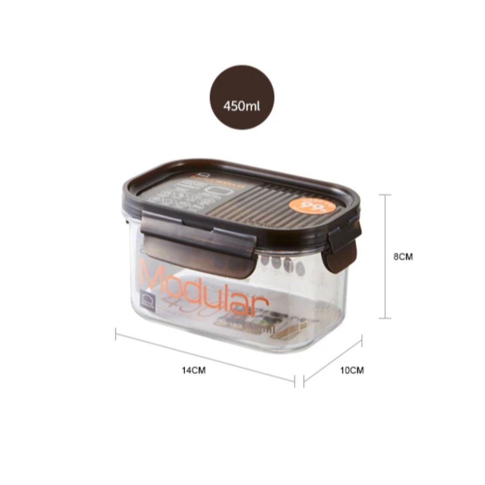 وعاء بيسفري البلاستيكي مستطيل الشكل بسعة 450 مل مجموعة من 6 قطع