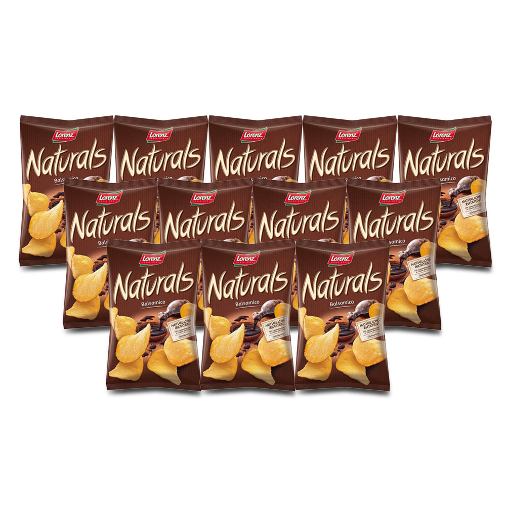 رقائق بطاطا ناتشورلز بخل البلسمك من لورنز 100غ مجموعة من 12 كيس