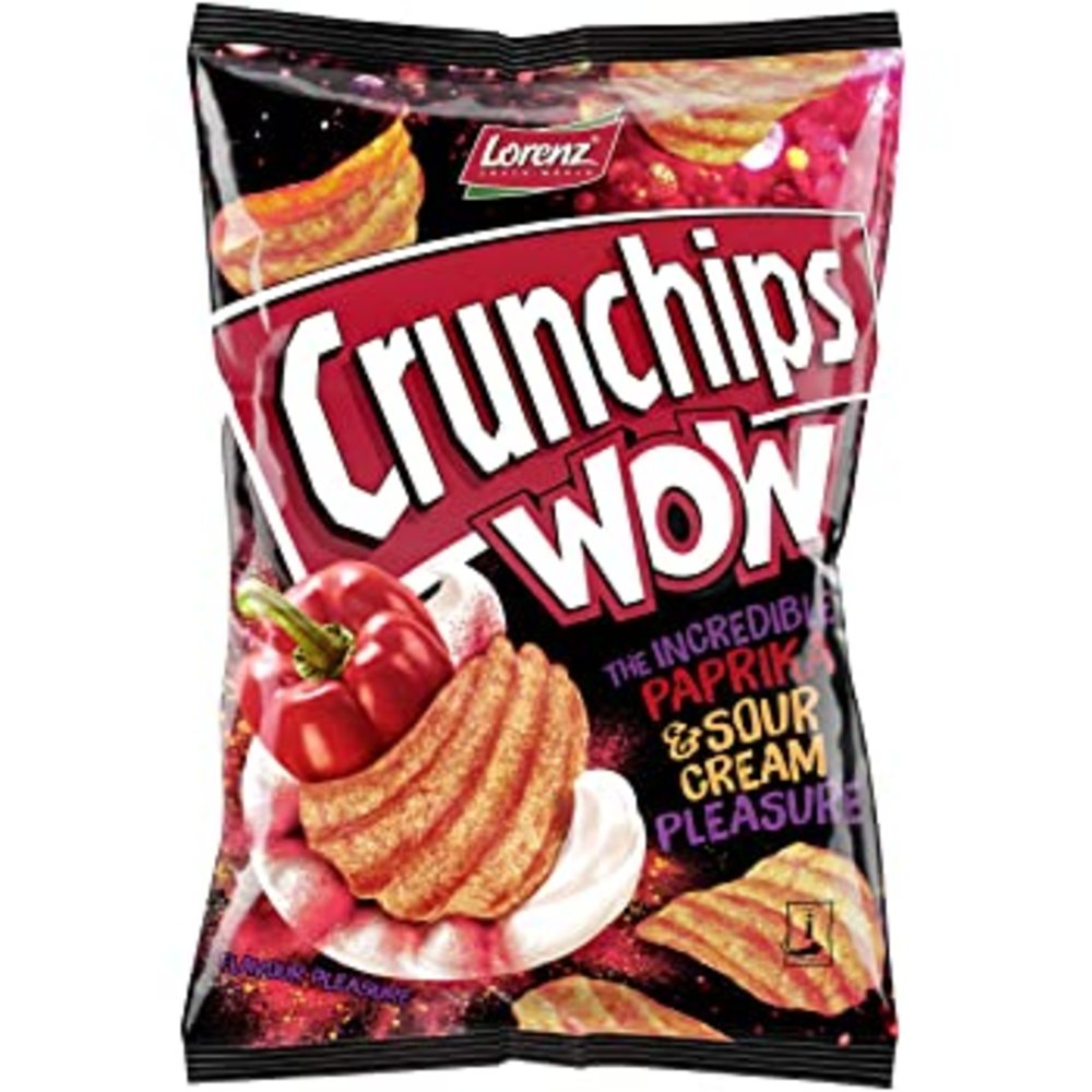 Lorenz Crunchips WOW Paprika & Sour Cream 80g (Pack of 12)