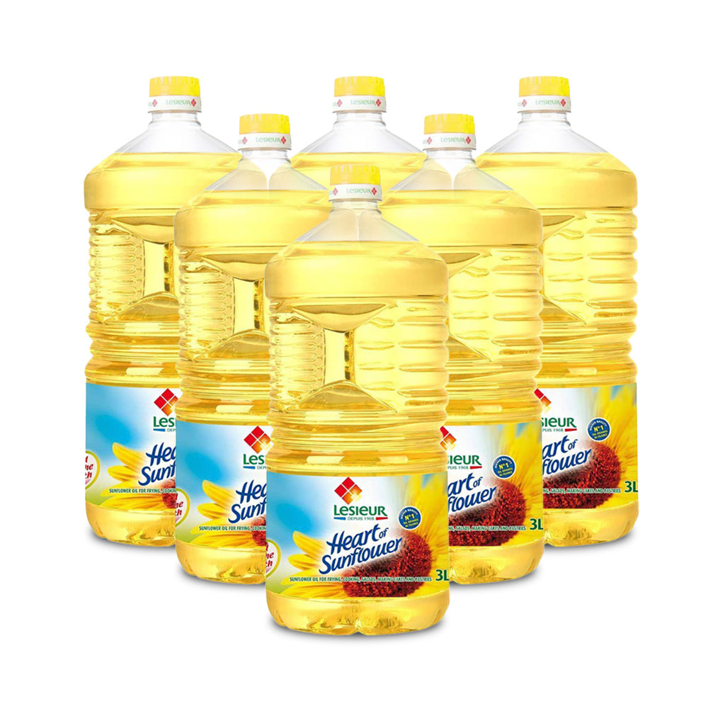 Lesieur Sunflower Oil 3 Litre - (Pack of 6)