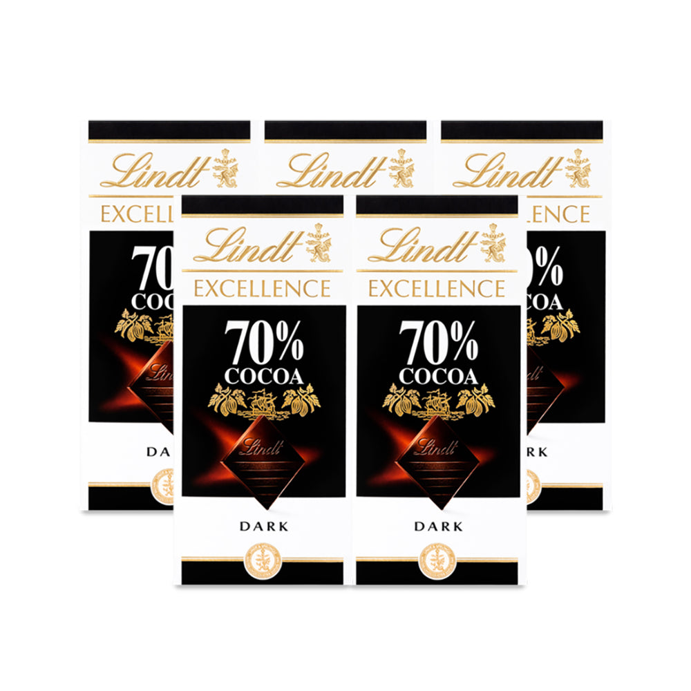 لوح شوكولاتة اكسيلينت الداكنة 70% كاكاو 100 غ مجموعة من 5 ألواح