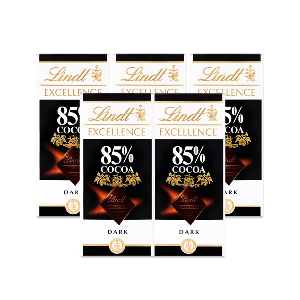 Lindt Excellence Dark Chocolate 85% Cocoa 100g - (Pack of 5)