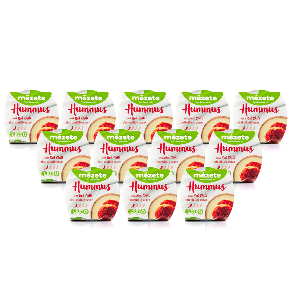 مزات حمص بالفلفل الاحمر 215غ عادي -مجموعة من 12 قطعة