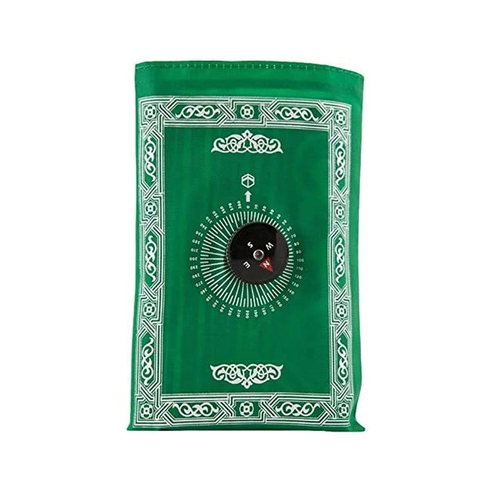 Mosafer Protable Pocket Prayer Mat with compass Green - (Pack of 3) - Billjumla.com