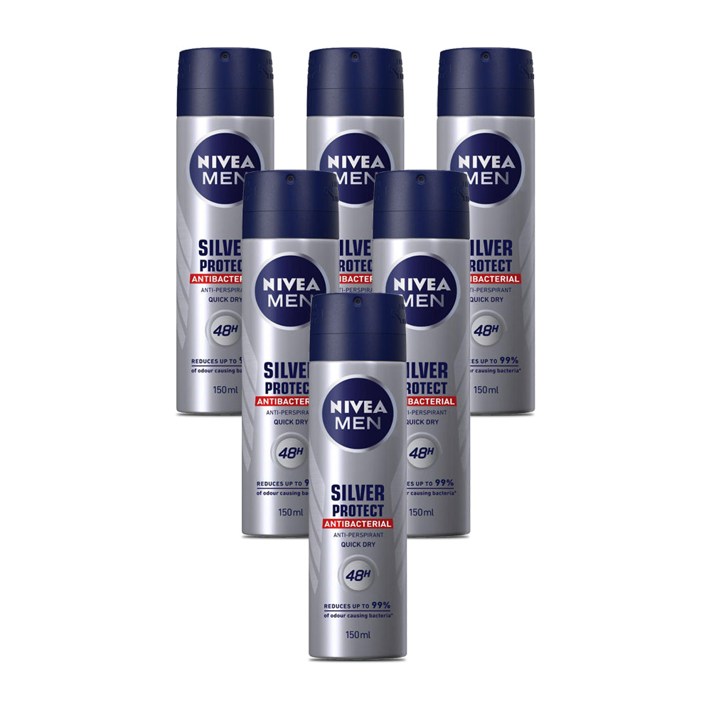 Nivea Deo Silver Protect Men 150ml - (Pack Of 6)