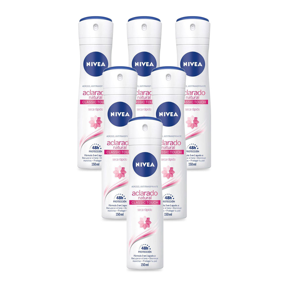 مزيل العرق اكلارادو ناتورال( المفتح الطبيعي) من نيفيا للنساء 150 مل ( مجموعة من 6 قطع)