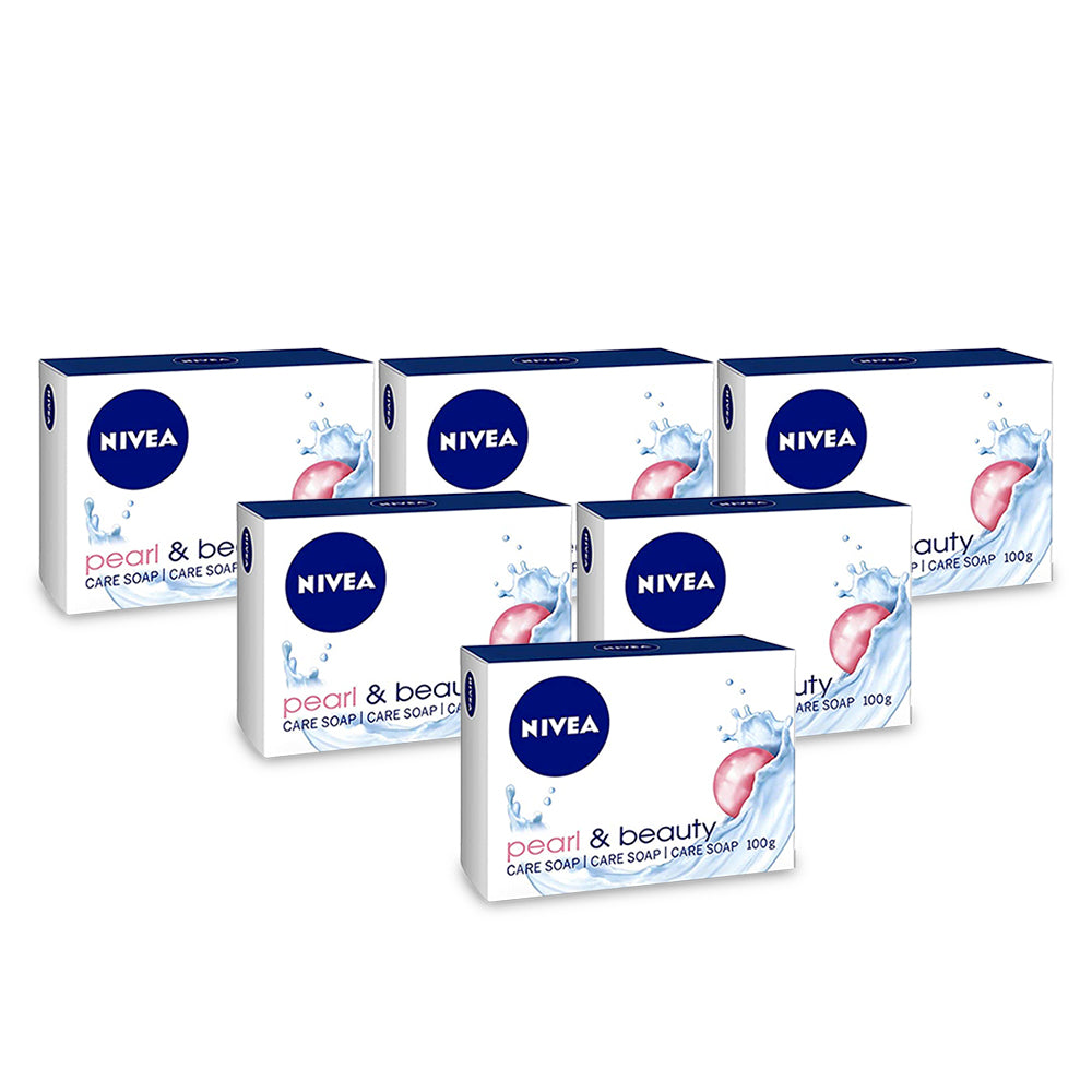 صابون نيفيا بيرل آند بيوتي 100 جرام - (عبوة من 6 قطع)