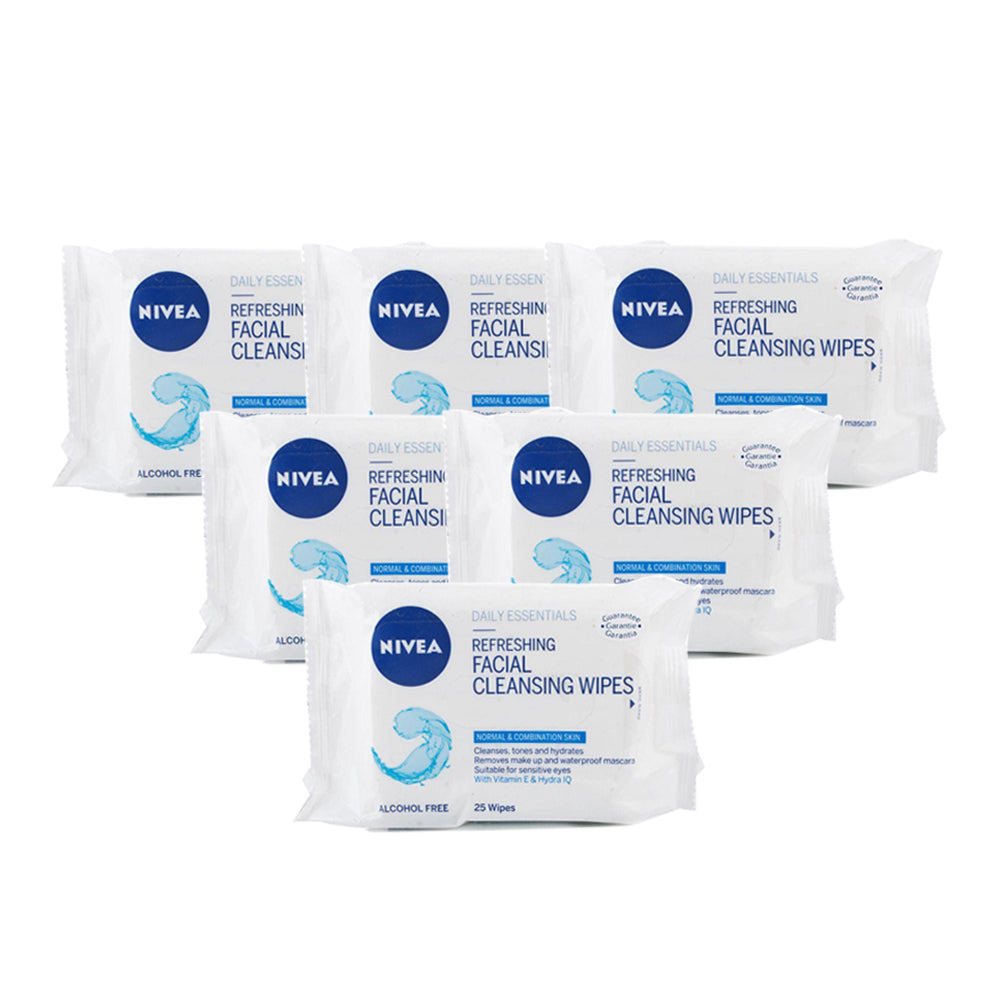 Nivea Refreshing Cleansing Wipes 25 Pieces - (Pack Of 6) - Billjumla.com