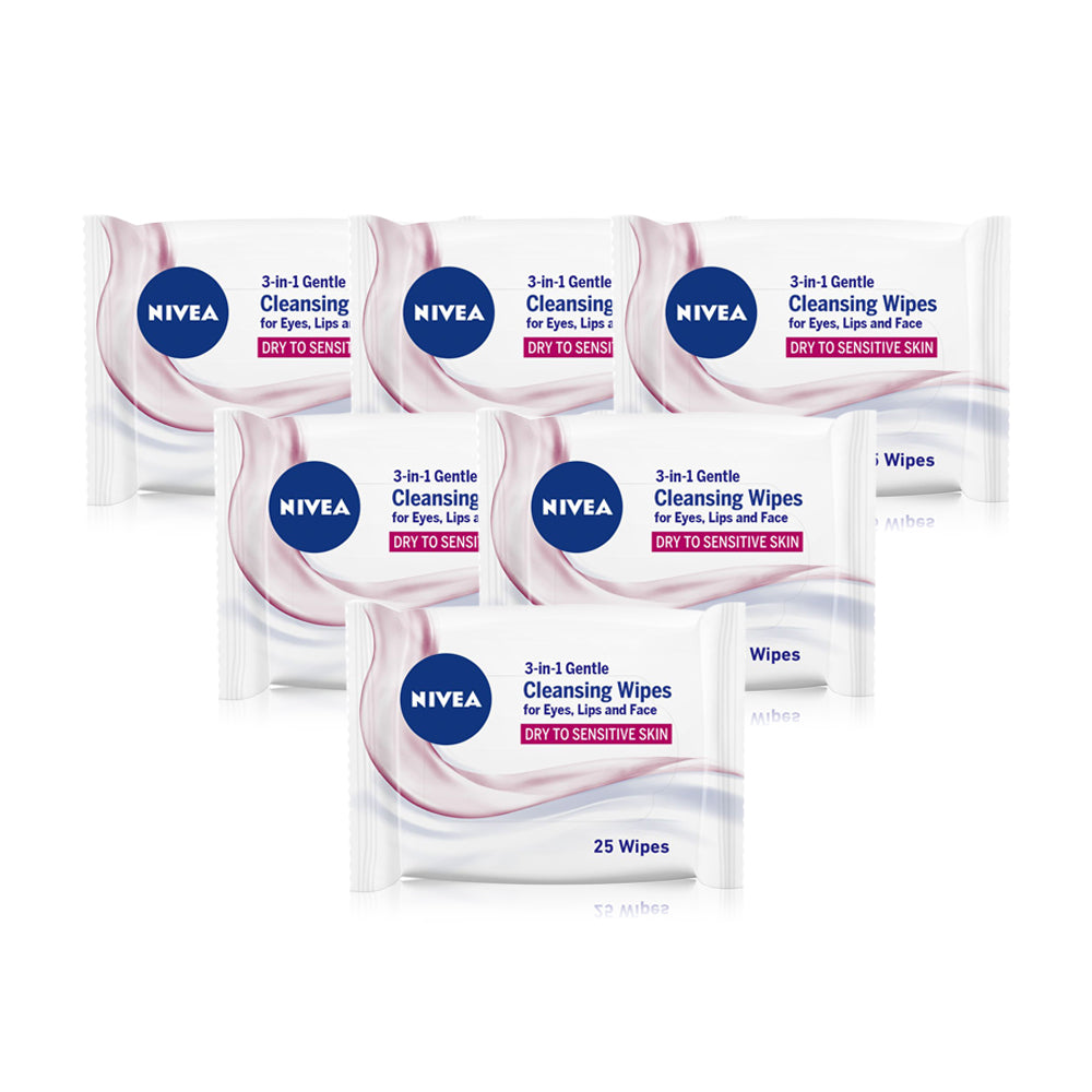 Nivea Gentle Cleansing Wipes 25Pieces - (Pack Of 6) - Billjumla.com