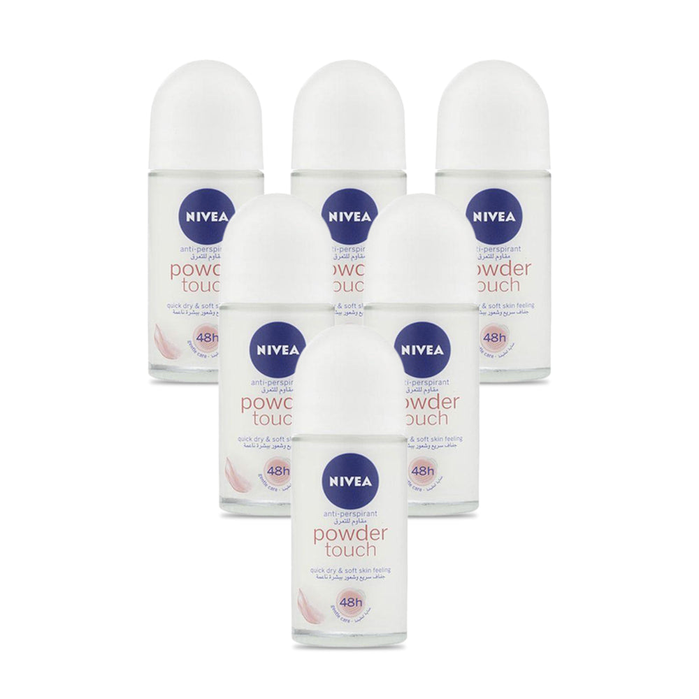 نيفيا رول اون باودر تاتش للنساء 50 مل - (عبوة من 6 قطع)