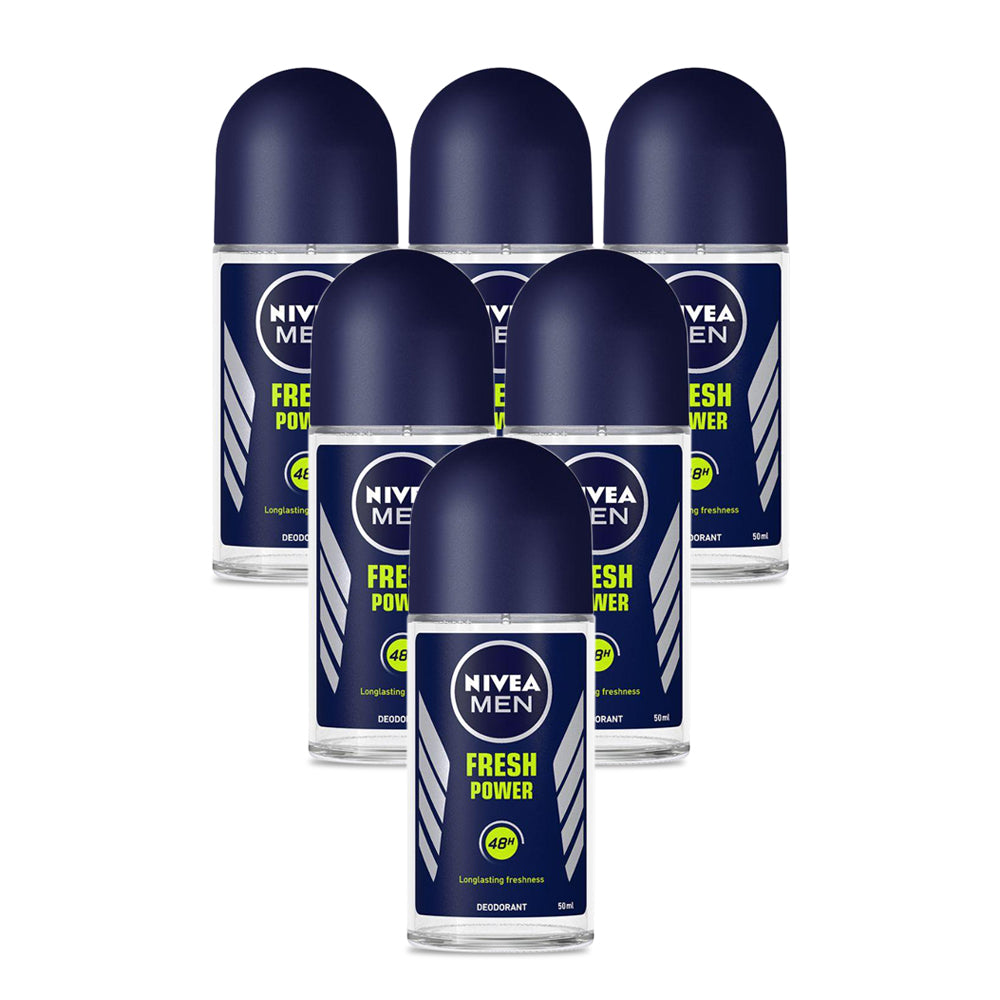 نيفيا رول اون فريش باور للرجال 50 مل - (عبوة من 6 قطع)