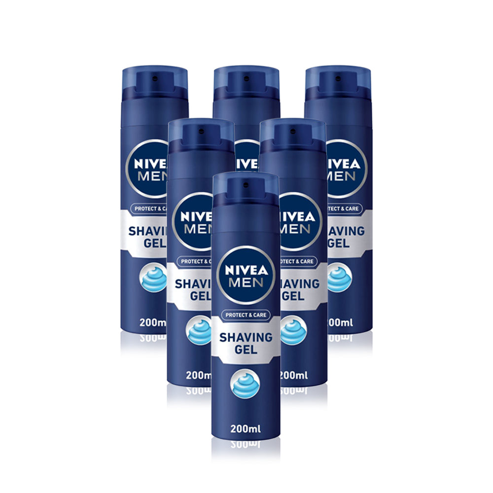 Nivea Men Protect & Care Shaving Gel 200ml - (Pack Of 6) - Billjumla.com