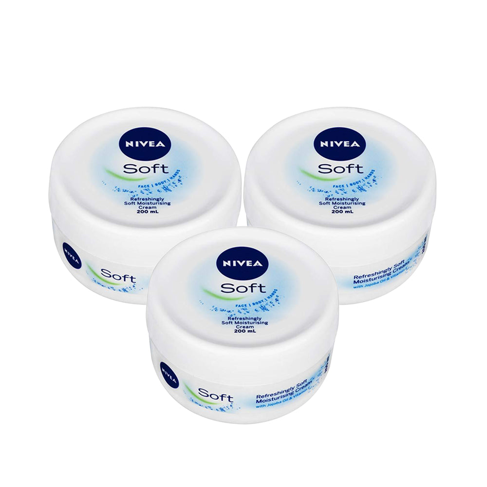Nivea Soft Jar Moisturising Cream 200ml - (Pack Of 3) - Billjumla.com