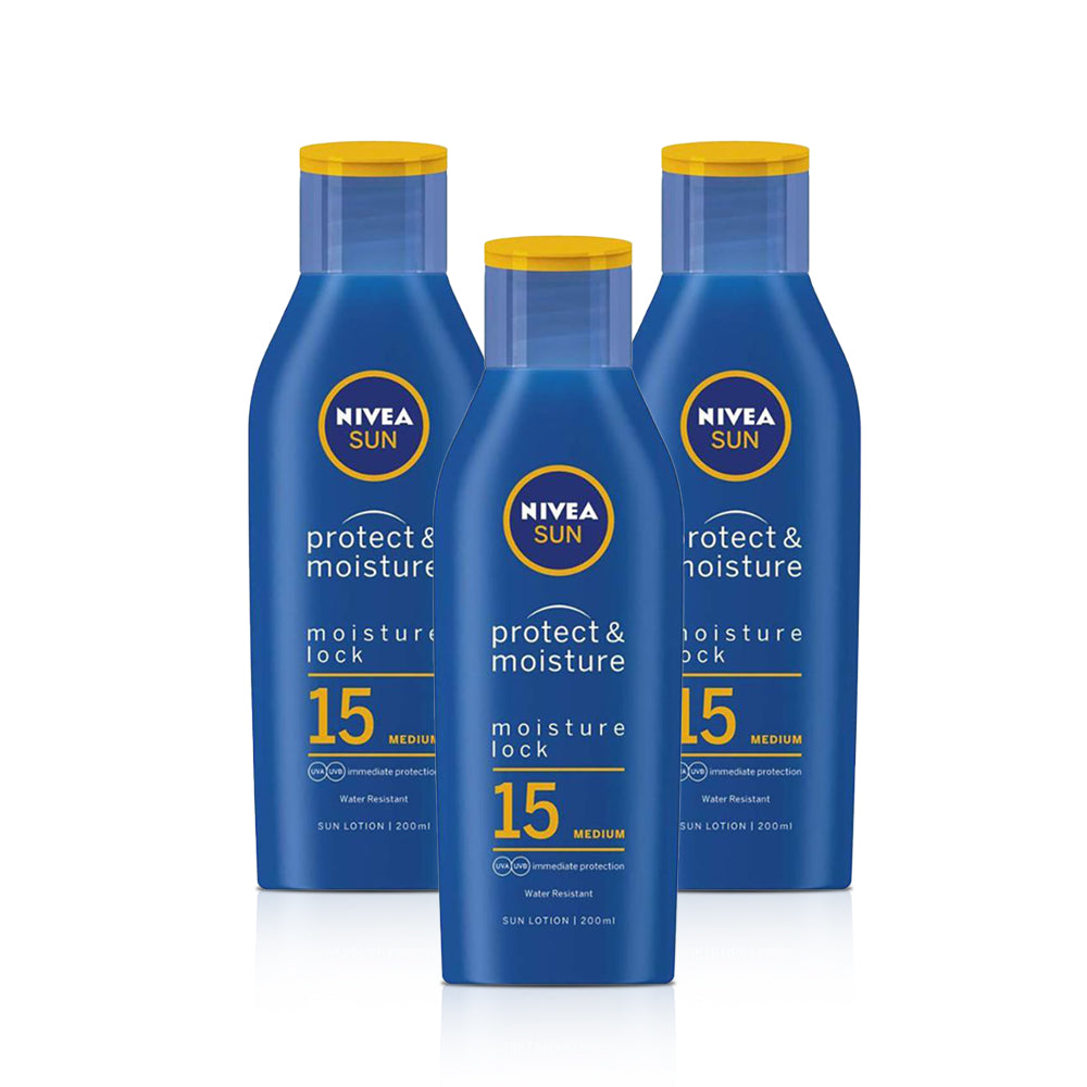 Nivea Moisturising Sun Lotion Spf 15 200ml - (Pack of 3)