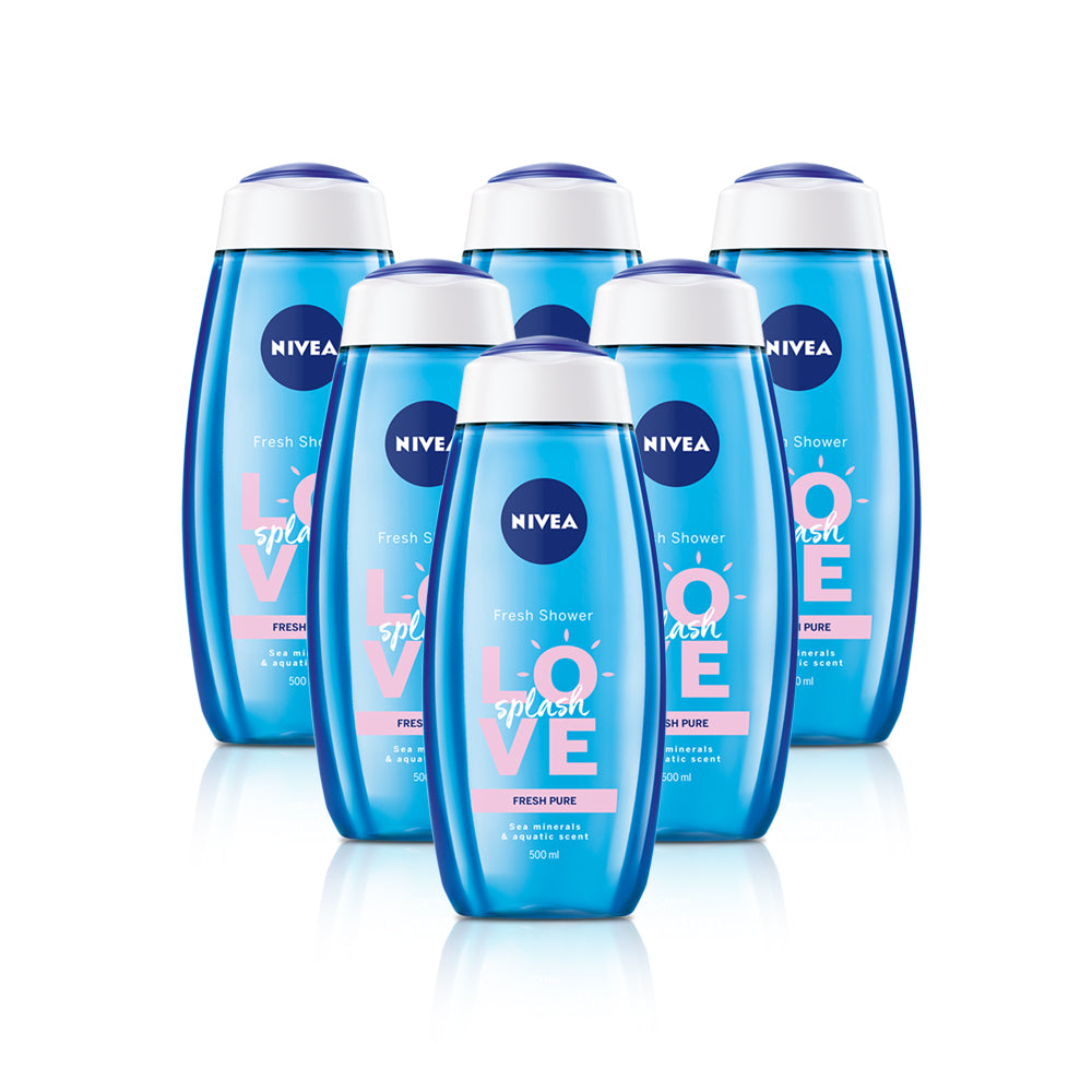 Nivea Shower Gel Pure Fresh 500 Ml-(Pack Of 6)
