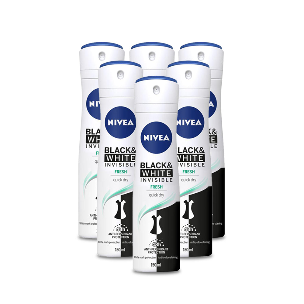 نيفيا ديو بلاك اند وايت كلين للنساء 150 مل - (عبوة من 6 قطع)