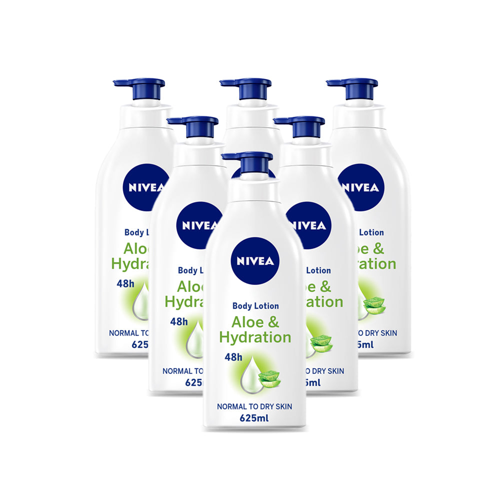 Nivea Body Lotion Aloe Vera 625Ml-(Pack Of 6)