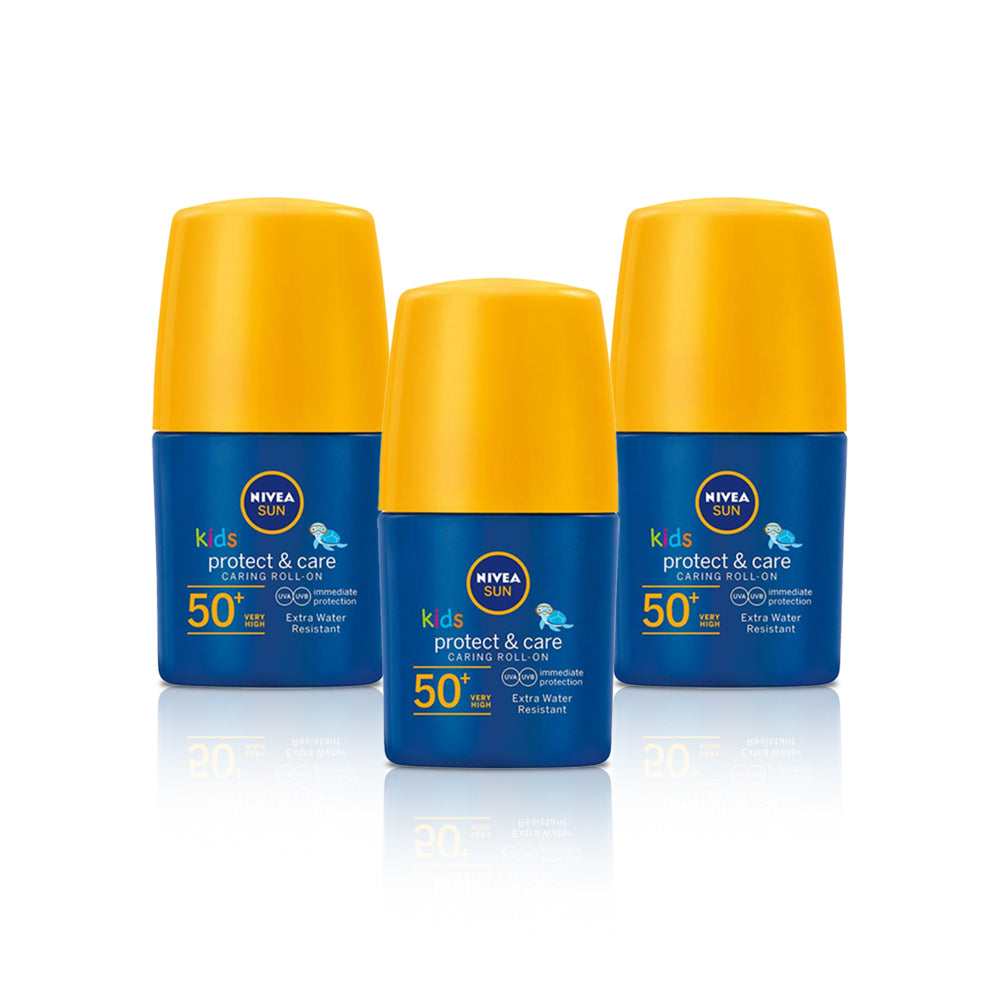 رول اون الحماية ضد الشمس 50+- 50 مل نيفيا صن الاطفال - (حزمة من 3 قطع)