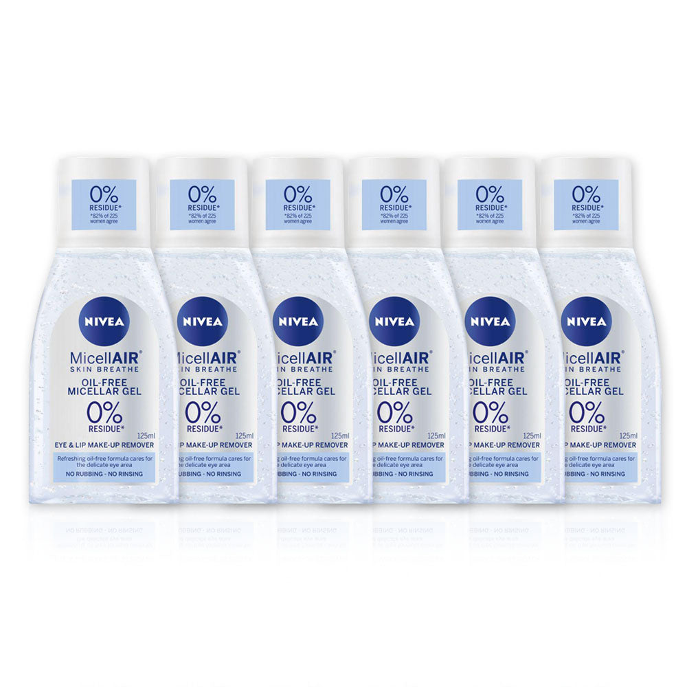 Nivea Micellair Water Eye Make Up Remover Gel 125ml - (Pack Of 6) - Billjumla.com