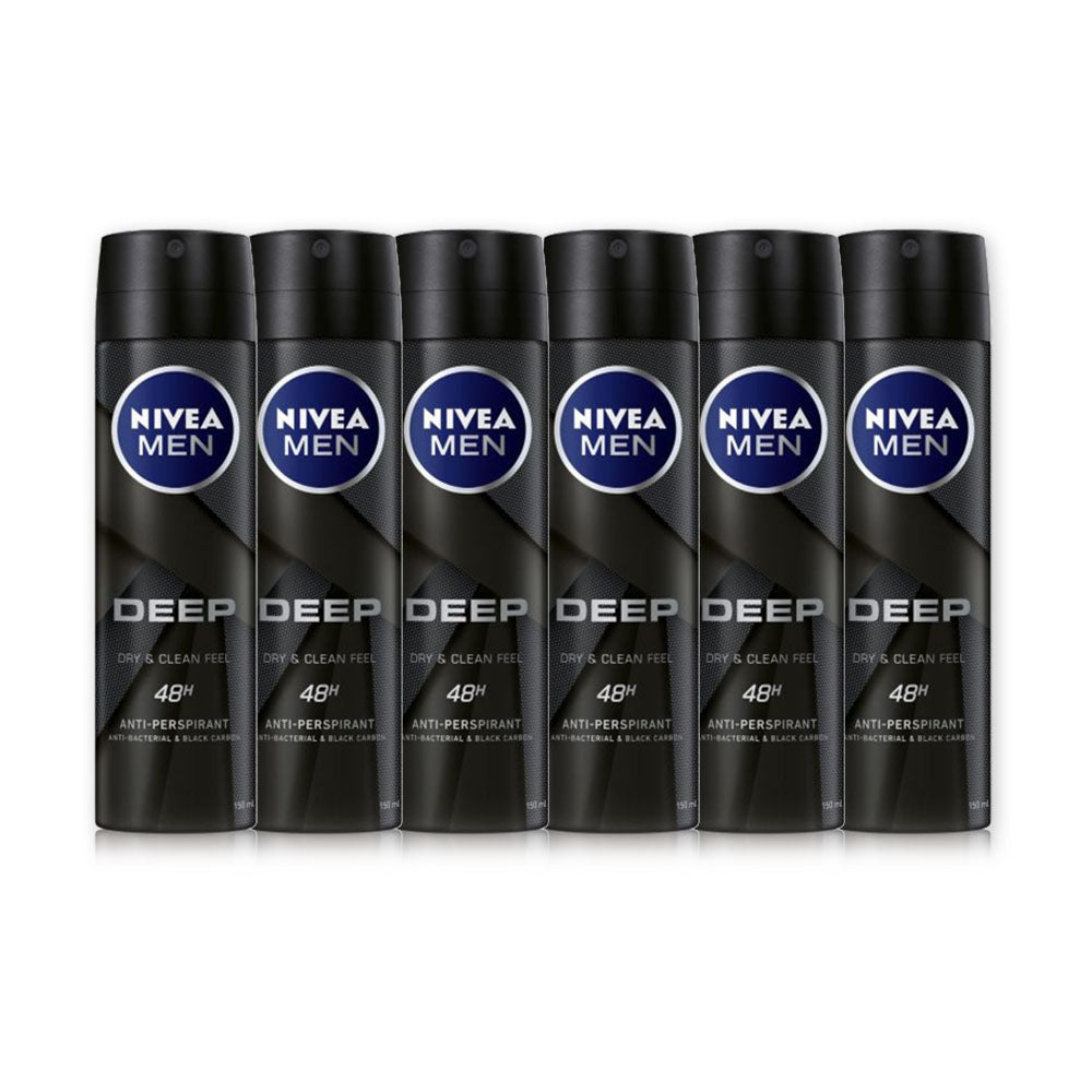 Nivea Men Deo Spray Deep 150ml - (Pack Of 6) - Billjumla.com
